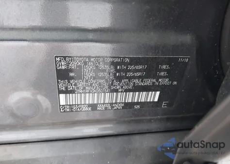 2019 Toyota Rav4 Le из США, поврежденный, VIN JTMH1RFV2KD501541